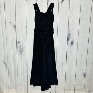 Lazaro Y2K Black Layered Taffeta Evening Gown Dress Sz 4 Sleeveless USA